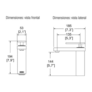 EP-932 MONOMANDO PARA LAVABO MÁXIMA CROMO. INCLUYE CONTRA DE PUSH HELVEX