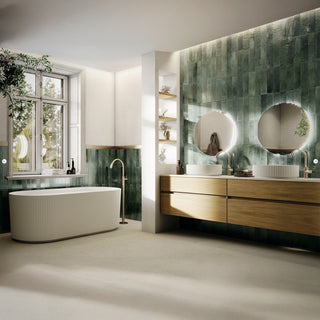 BRICK MUSSA GREEN 7.5*30 CM (CAJA 0.495 M2) MOSAICO PORCELANICO CASTEL