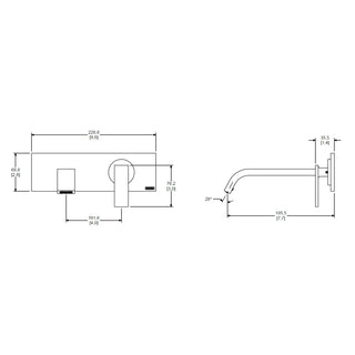 EP-3007 MONOMANDO PARA LAVABO A PARED VÉRTIKA CROMO. INCLUYE CONTRA DE PUSH SIN REBOSADERO 5 L/MIN, ECOLVEX HELVEX