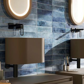 BRICK MUSSA BLUE 7.5*30 CM (CAJA 0.495 M2) MOSAICO PORCELANICO CASTEL